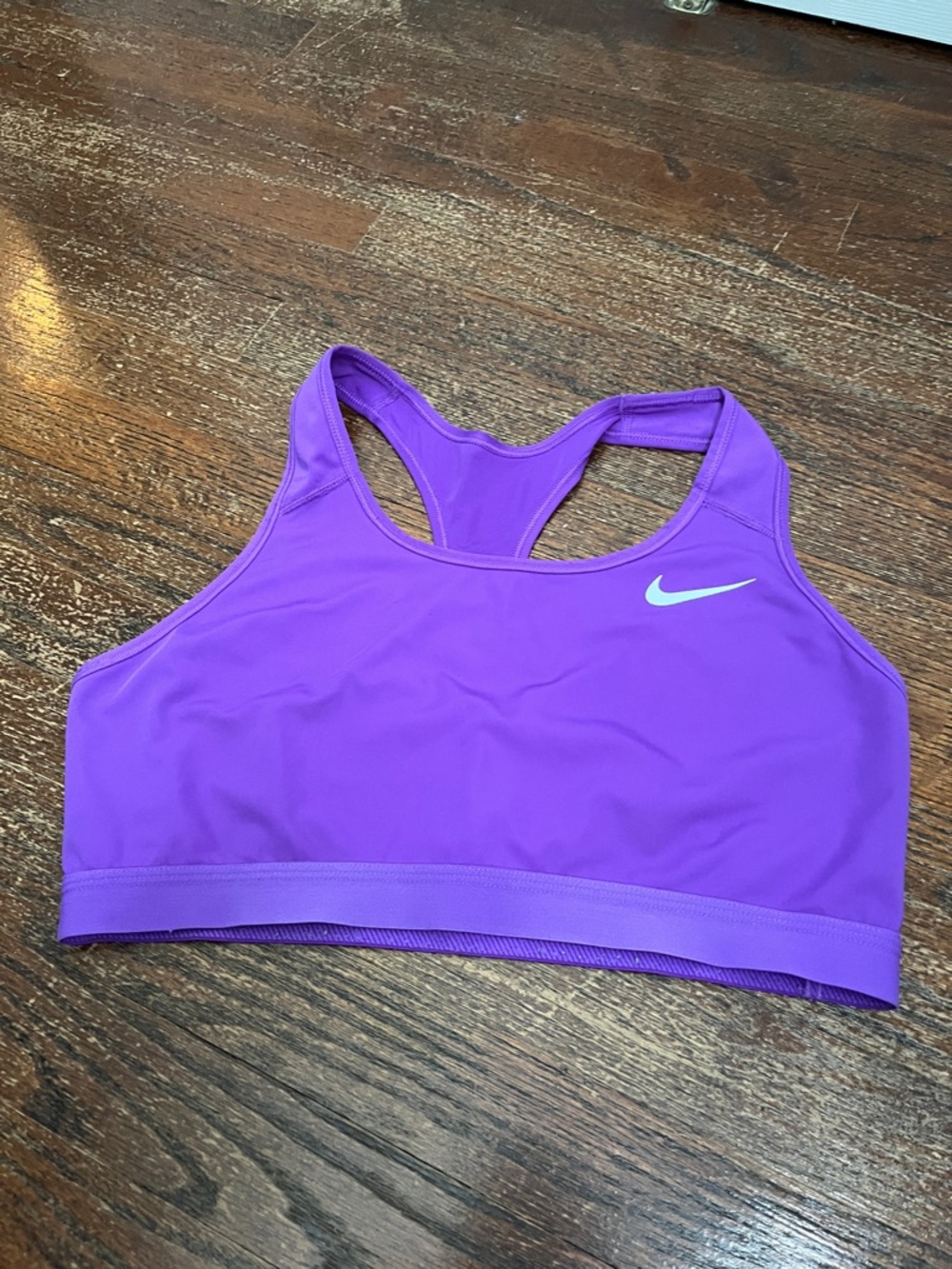 Nike Purple Racerback Sports Bra with White Swoosh